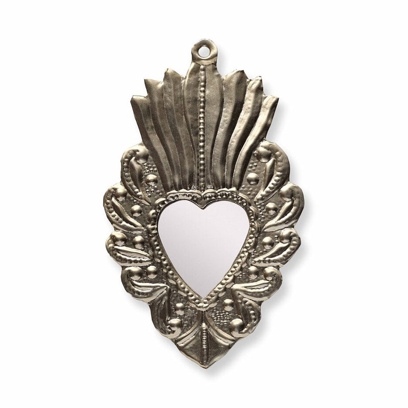 ミニ鏡　ハート　シルバー