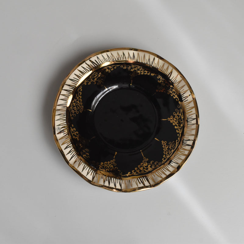 Vintage Coffee Cup & Saucer A. DRASANVAL Black