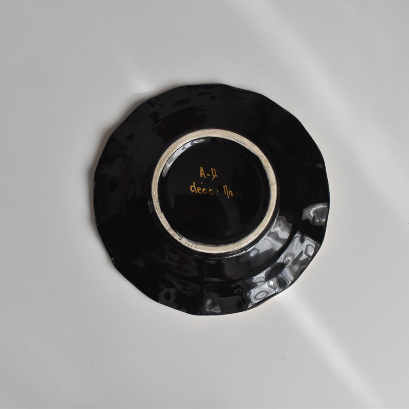 Vintage Coffee Cup & Saucer A. DRASANVAL Black