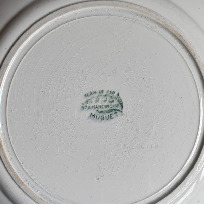 Antique serving platter, Saint-Amand et des Faïenceries de Douzies, Muguet
