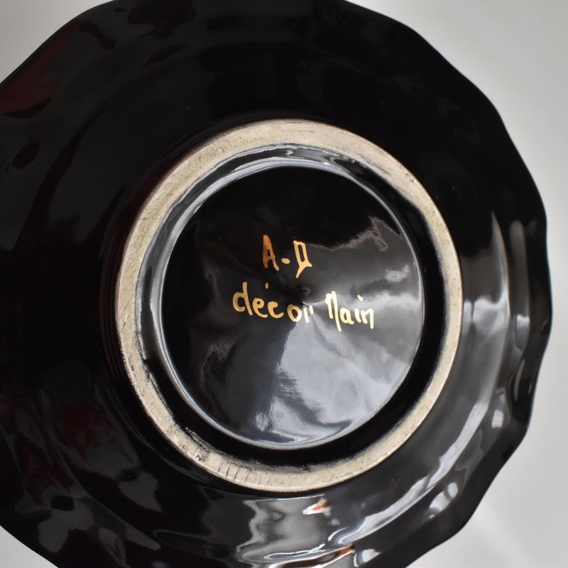 Vintage Coffee Cup & Saucer A. DRASANVAL Black