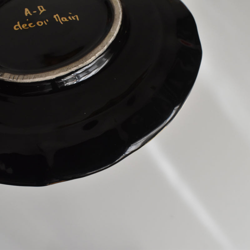 Vintage Coffee Cup & Saucer A. DRASANVAL Black