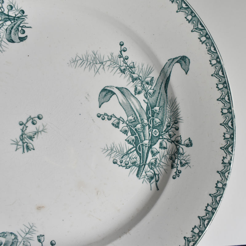 Antique serving platter, Saint-Amand et des Faïenceries de Douzies, Muguet
