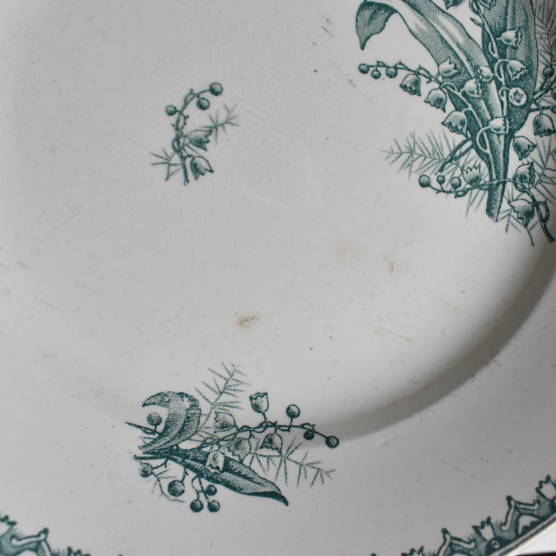 Antique serving platter, Saint-Amand et des Faïenceries de Douzies, Muguet