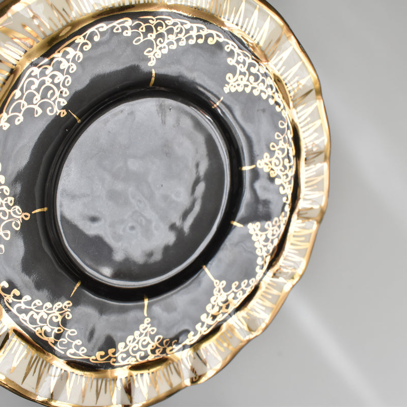 Vintage Coffee Cup & Saucer A. DRASANVAL Black