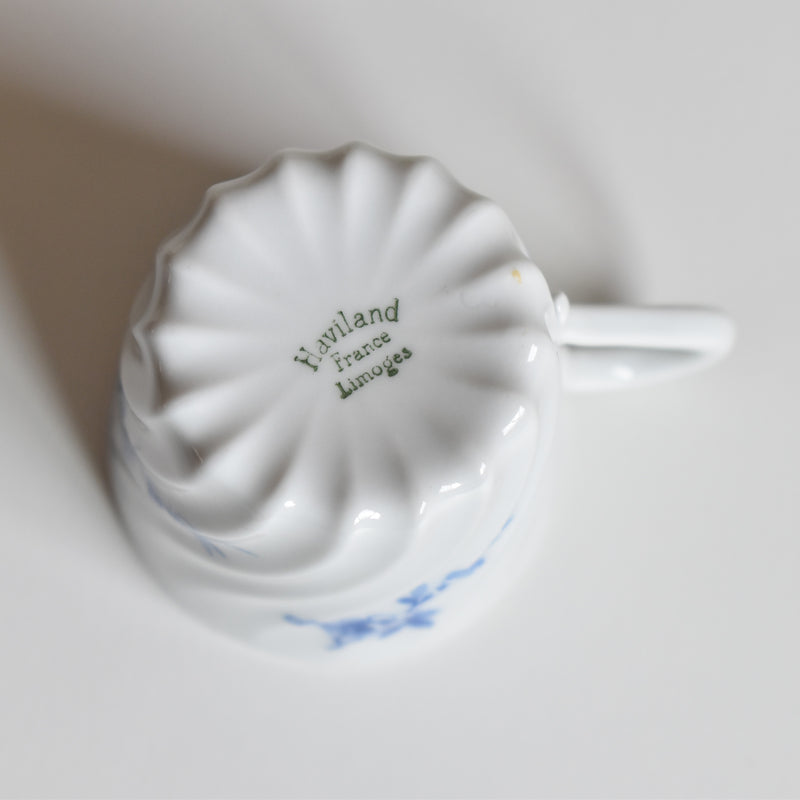Vintage Coffee Cup & Saucer Limoges Haviland Cerisier Bleu B