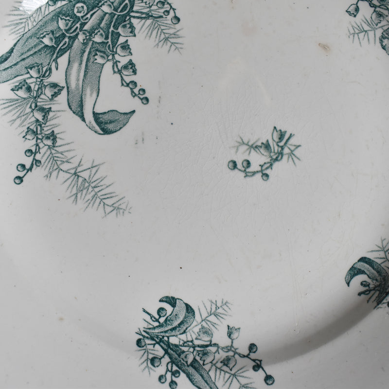 Antique serving platter, Saint-Amand et des Faïenceries de Douzies, Muguet