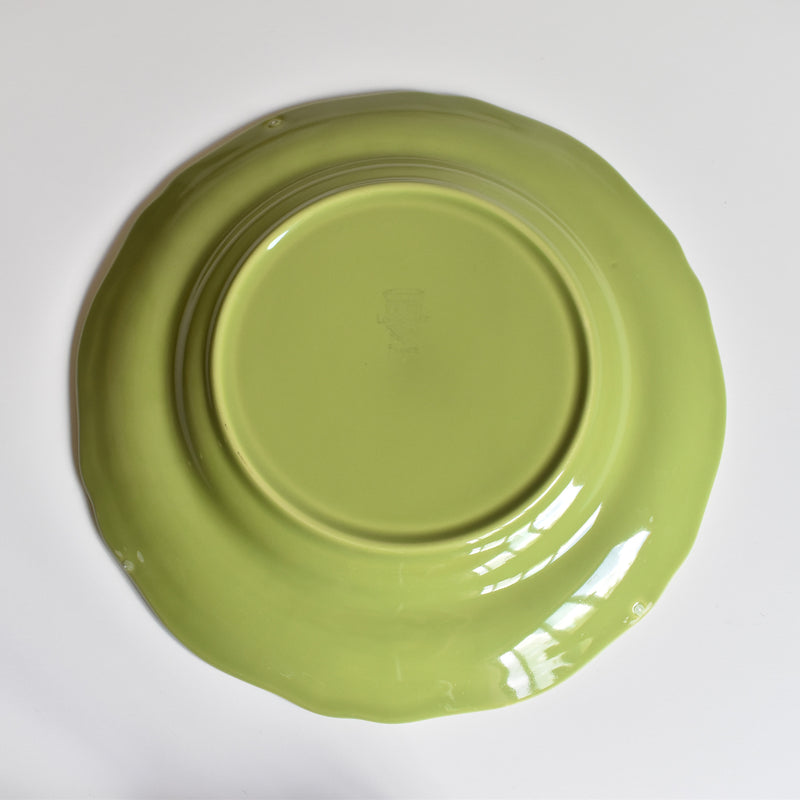 Vintage Plate, Longchamp, Petal Rim, Green B