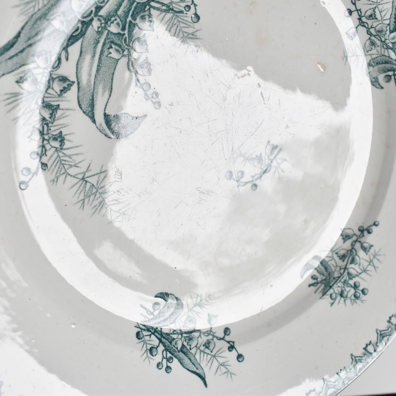 Antique serving platter, Saint-Amand et des Faïenceries de Douzies, Muguet