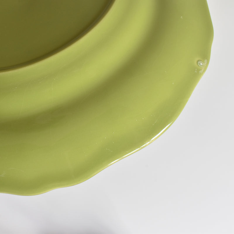 Vintage Plate, Longchamp, Petal Rim, Green B
