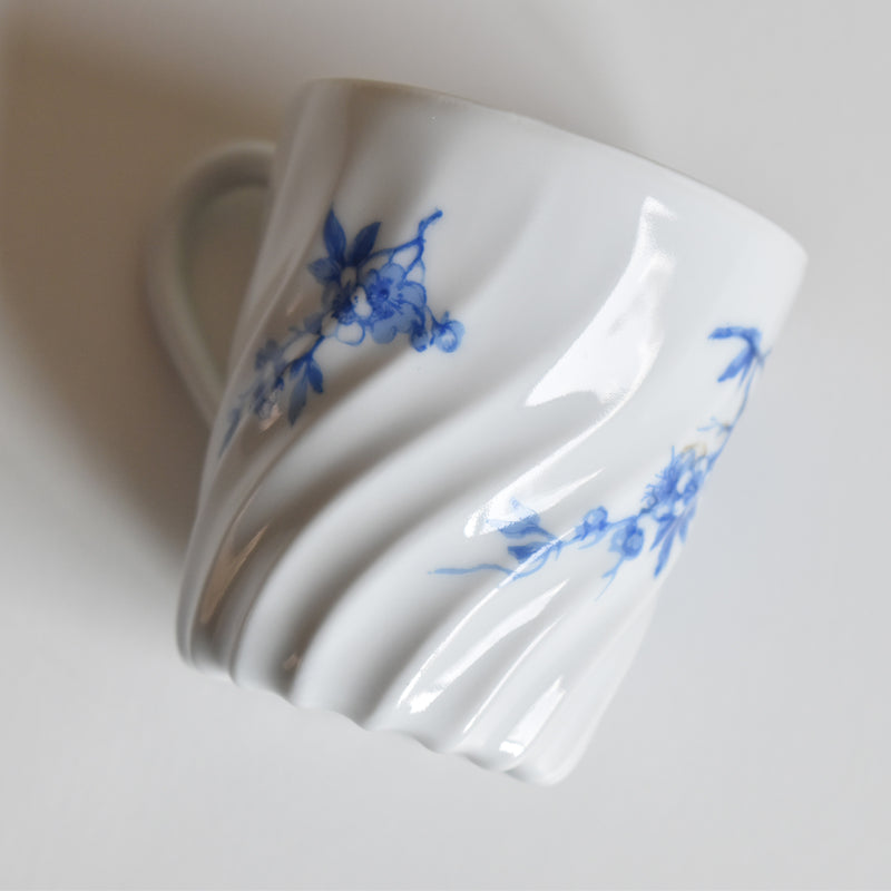 Vintage Coffee Cup & Saucer Limoges Haviland Cerisier Bleu B