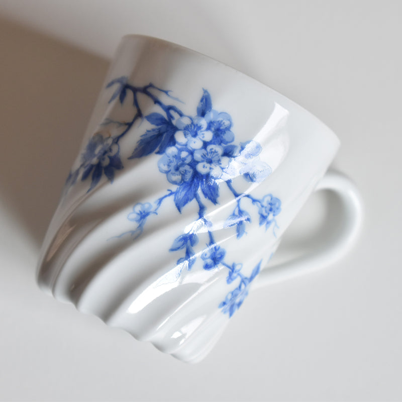 Vintage Coffee Cup & Saucer Limoges Haviland Cerisier Bleu B
