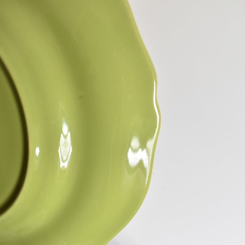 Vintage Plate, Longchamp, Petal Rim, Green B