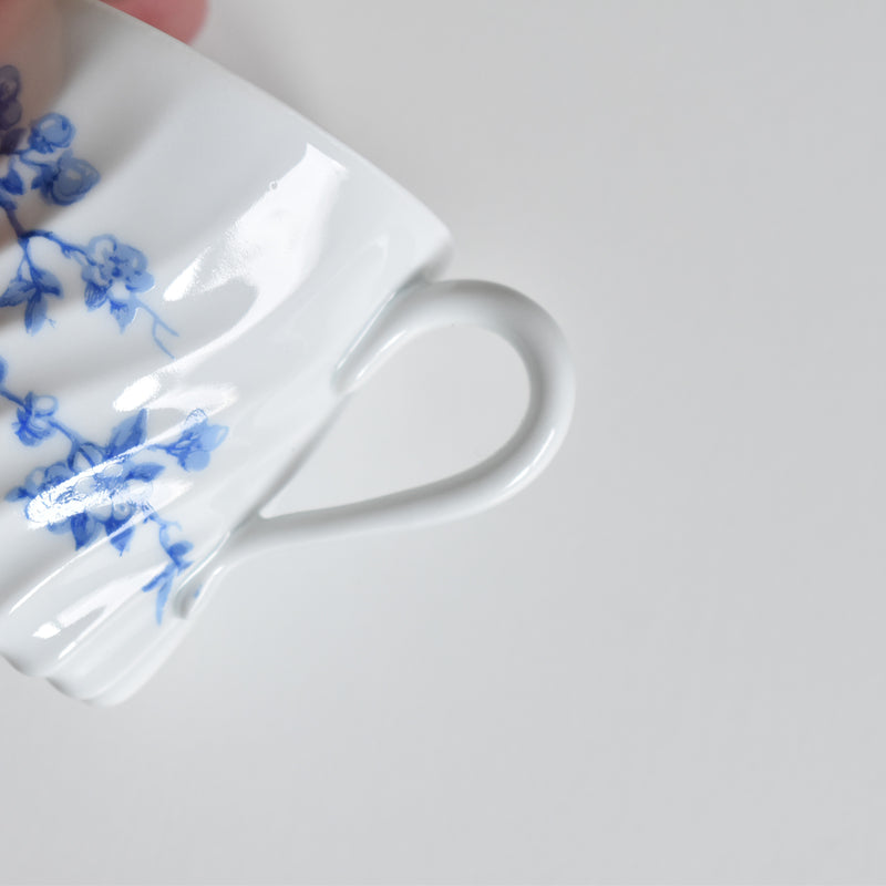 Vintage Coffee Cup & Saucer Limoges Haviland Cerisier Bleu B