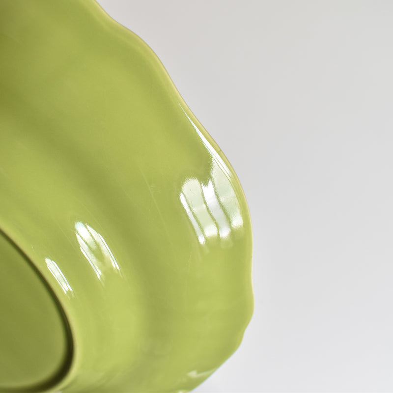 Vintage Plate, Longchamp, Petal Rim, Green B