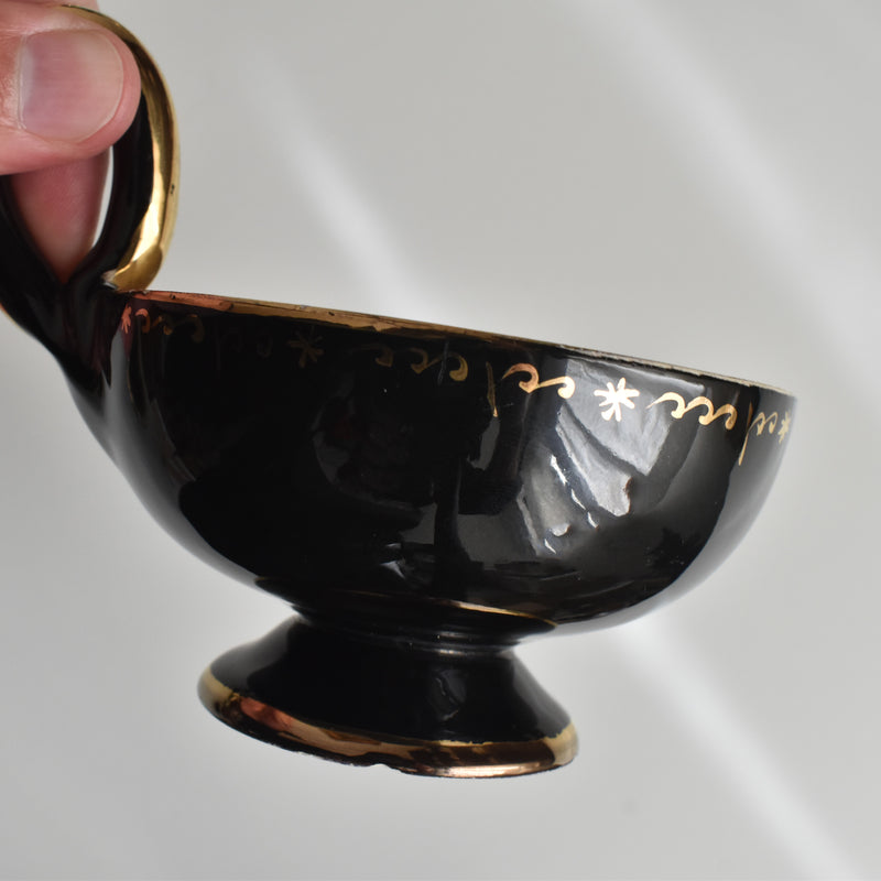 Vintage Coffee Cup & Saucer A. DRASANVAL Black