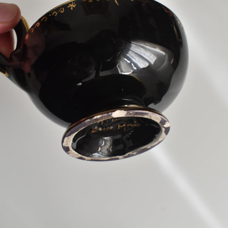 Vintage Coffee Cup & Saucer A. DRASANVAL Black