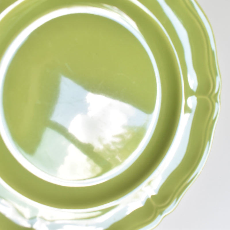 Vintage Plate, Longchamp, Petal Rim, Green B