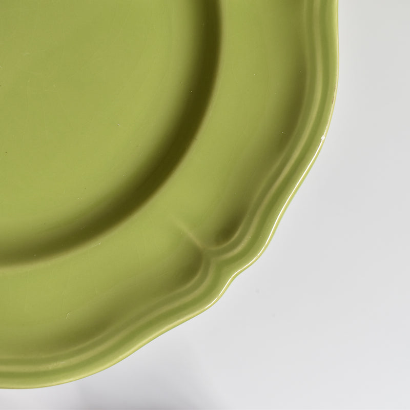 Vintage Plate, Longchamp, Petal Rim, Green B