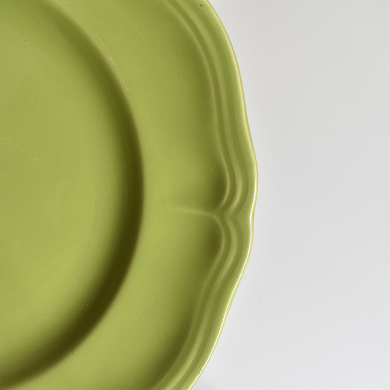 Vintage Plate, Longchamp, Petal Rim, Green B