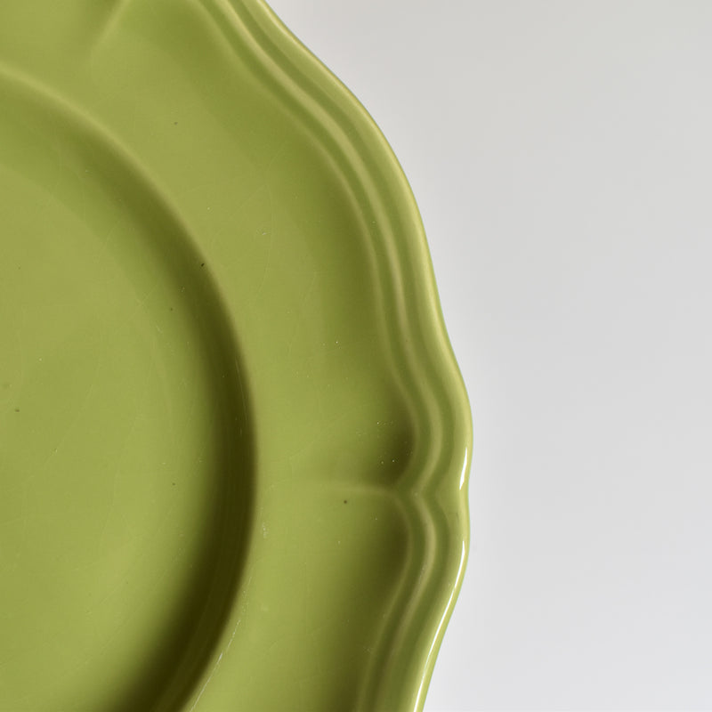 Vintage Plate, Longchamp, Petal Rim, Green B