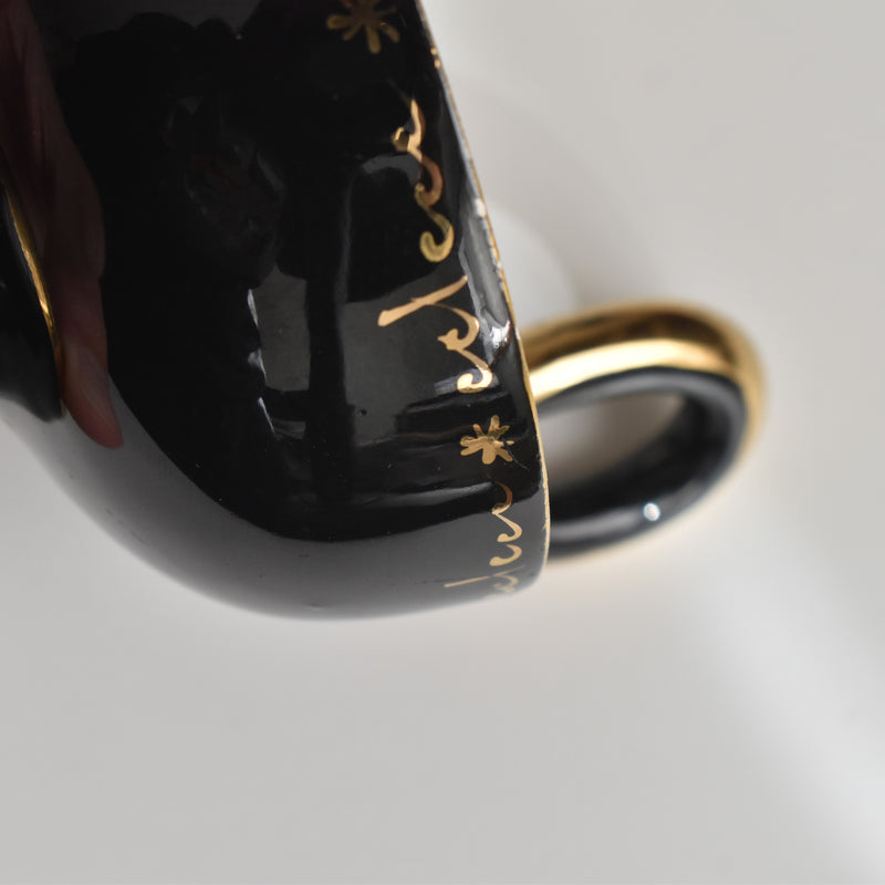 Vintage Coffee Cup & Saucer A. DRASANVAL Black