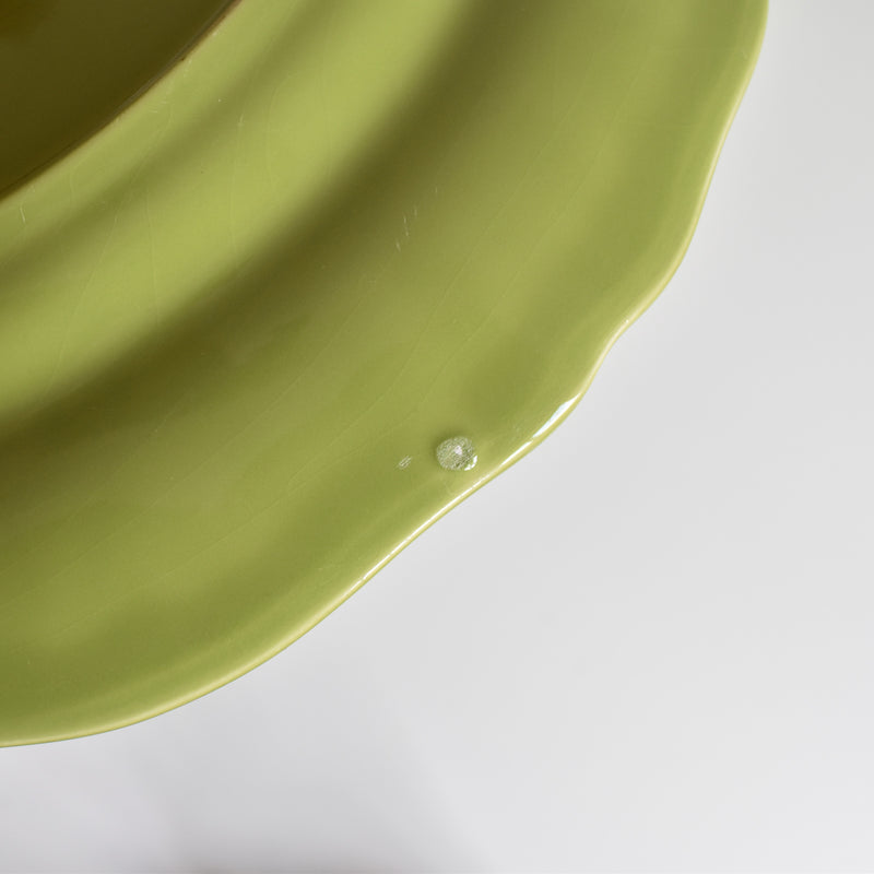 Vintage Plate Longchamp Petal Rim Green C