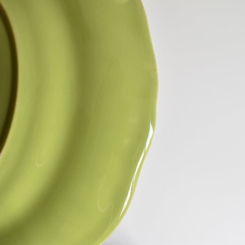 Vintage Plate Longchamp Petal Rim Green C