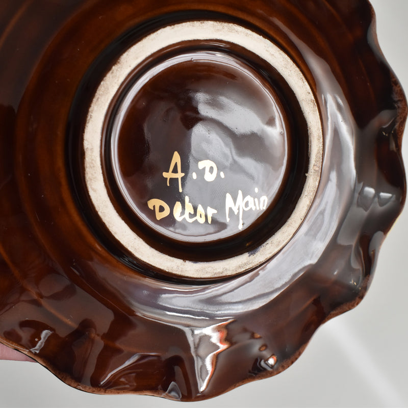 ヴィンテージコーヒーカップ＆ソーサー ア.ドラサンヴァル ブラウン