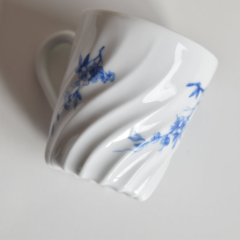 Vintage Coffee Cup & Saucer Limoges Haviland Cerisier Bleu C