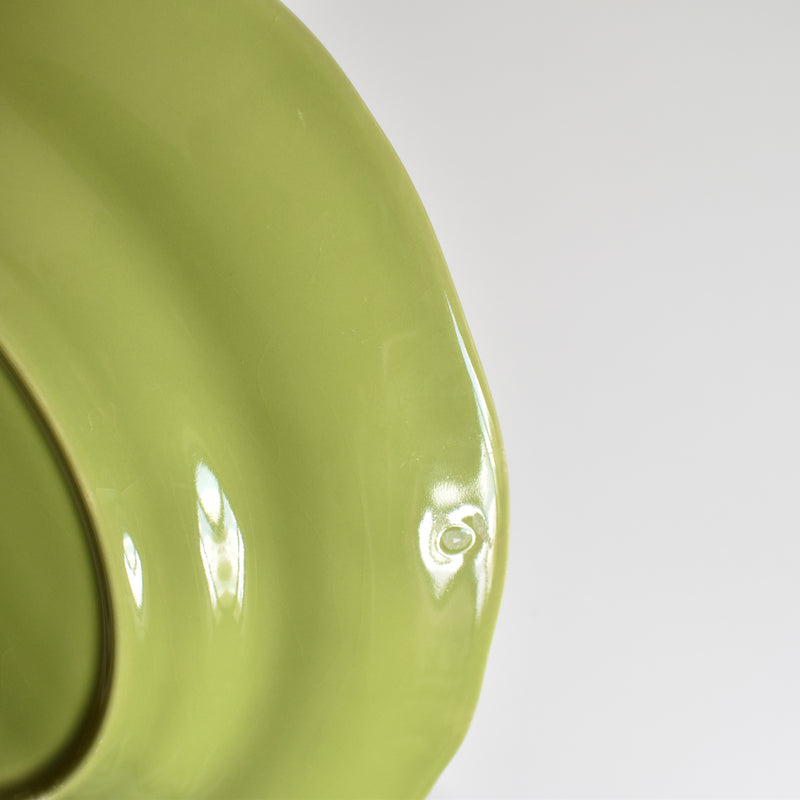 Vintage Plate Longchamp Petal Rim Green C