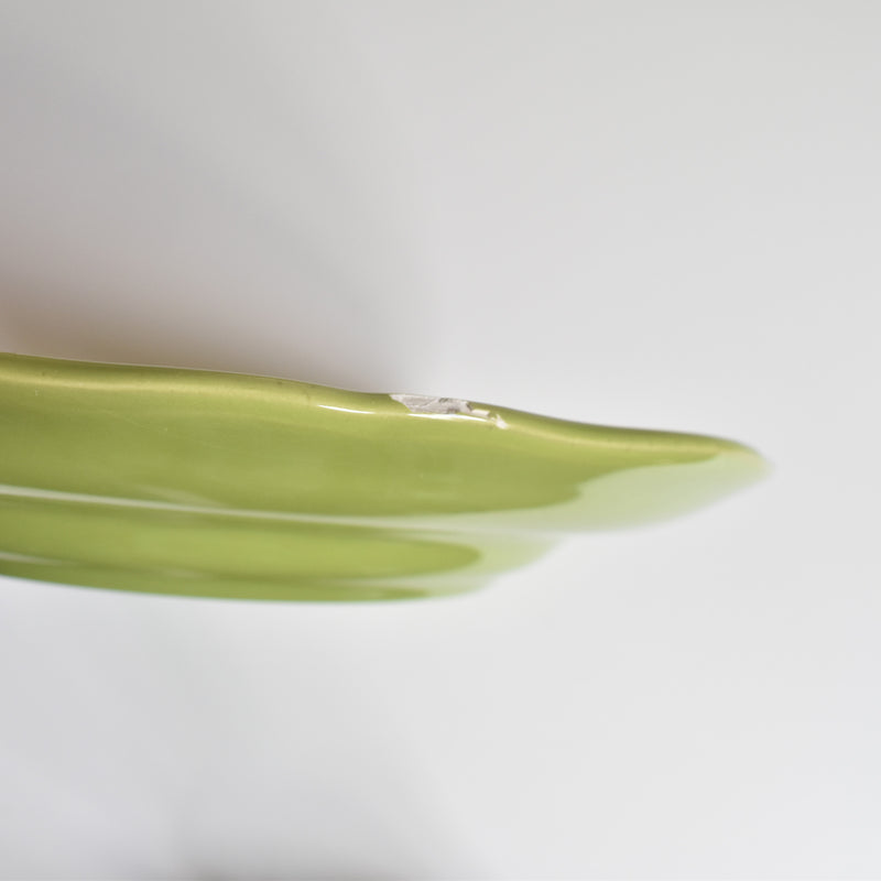 Vintage Plate Longchamp Petal Rim Green C