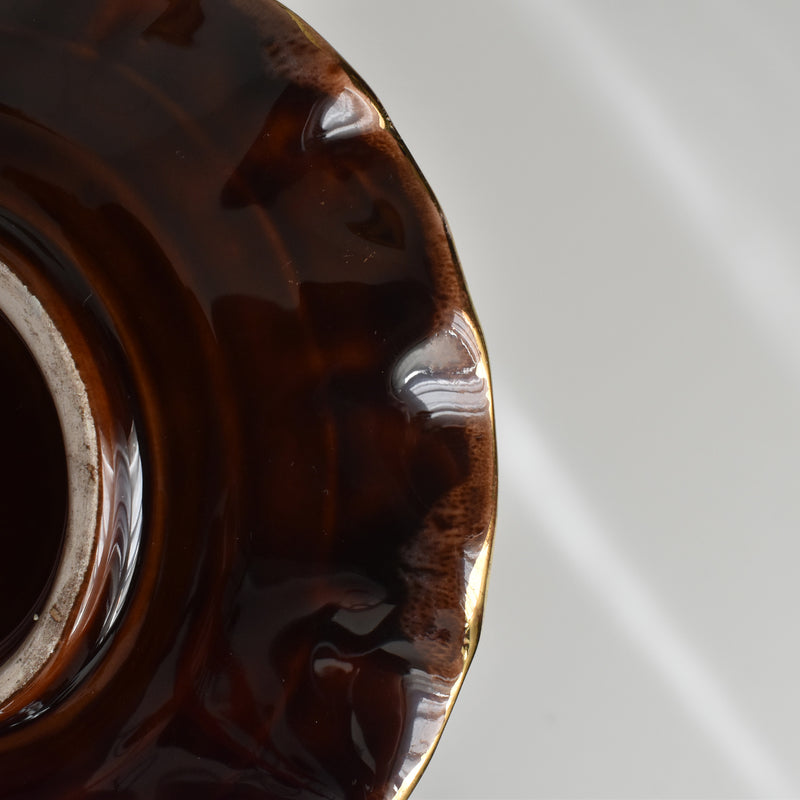 ヴィンテージコーヒーカップ＆ソーサー ア.ドラサンヴァル ブラウン