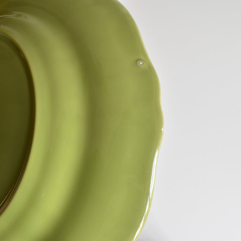 Vintage Plate Longchamp Petal Rim Green C