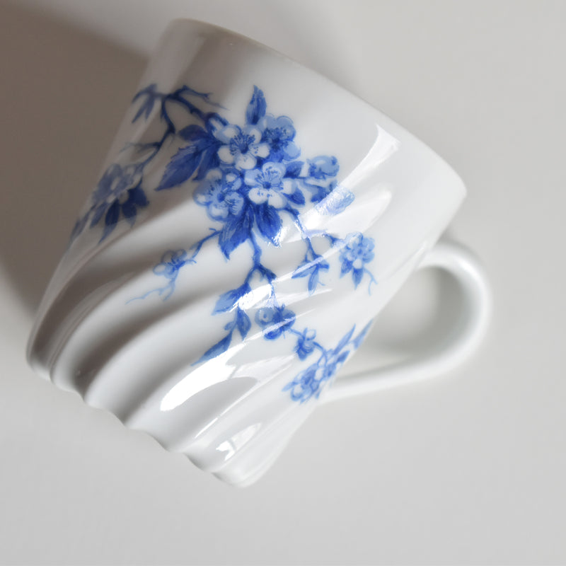 Vintage Coffee Cup & Saucer Limoges Haviland Cerisier Bleu C