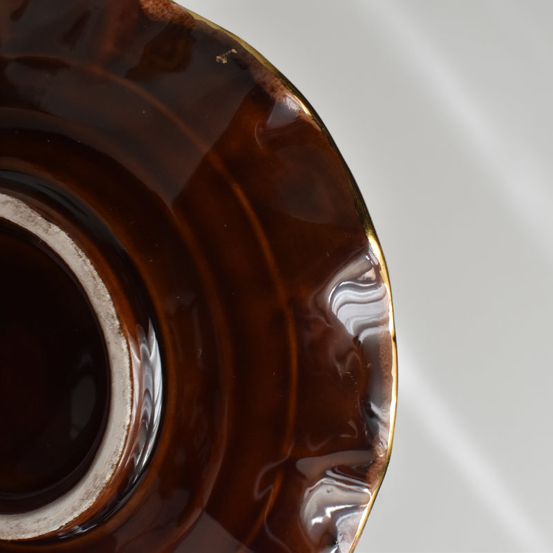 ヴィンテージコーヒーカップ＆ソーサー ア.ドラサンヴァル ブラウン