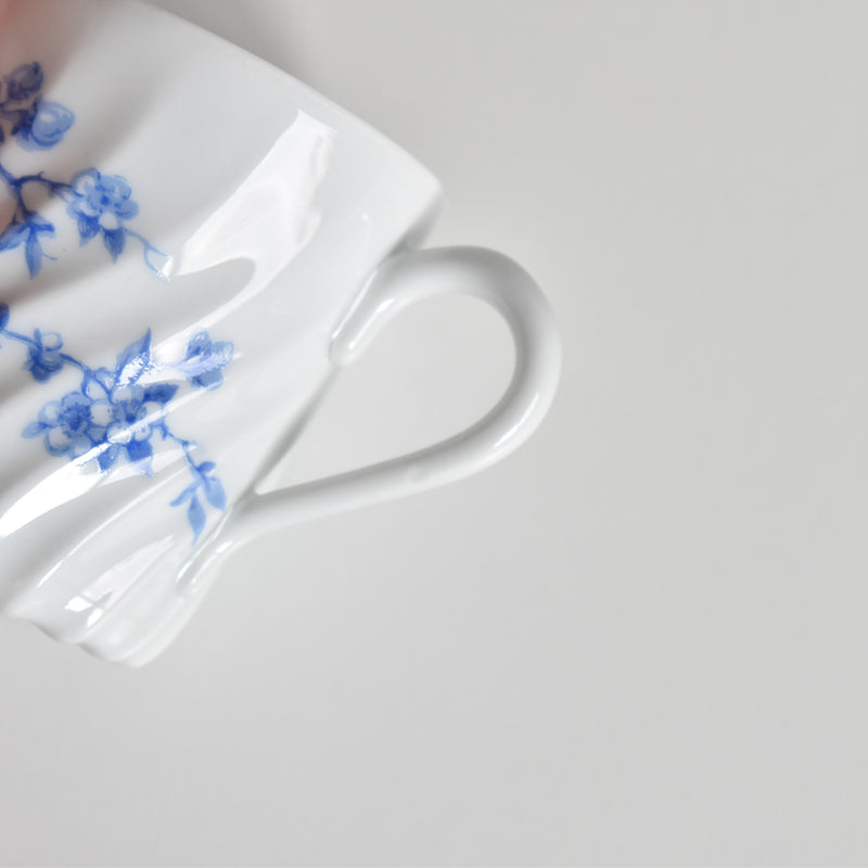 Vintage Coffee Cup & Saucer Limoges Haviland Cerisier Bleu C