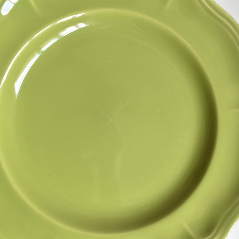 Vintage Plate Longchamp Petal Rim Green C