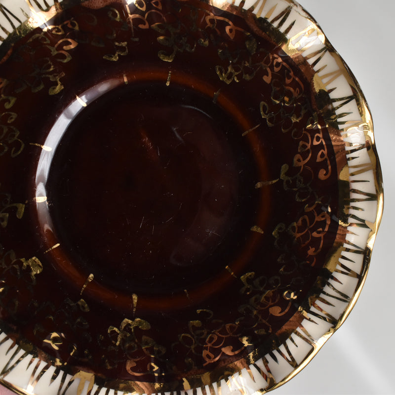 ヴィンテージコーヒーカップ＆ソーサー ア.ドラサンヴァル ブラウン