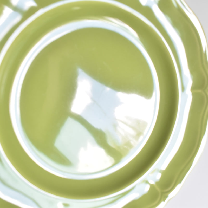 Vintage Plate Longchamp Petal Rim Green C