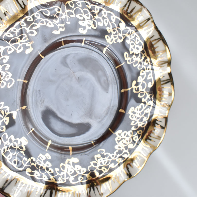 ヴィンテージコーヒーカップ＆ソーサー ア.ドラサンヴァル ブラウン