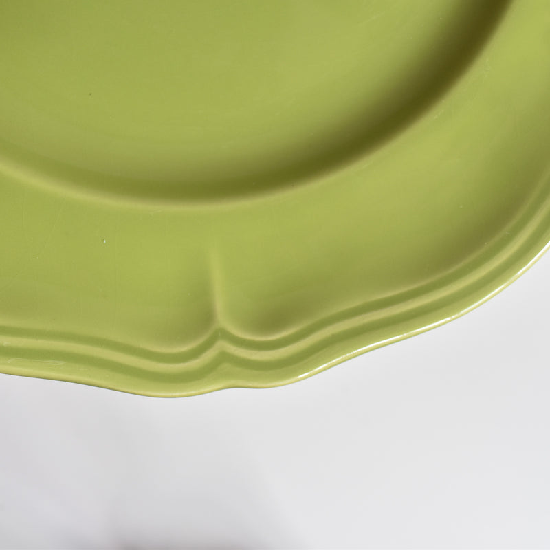 Vintage Plate Longchamp Petal Rim Green C