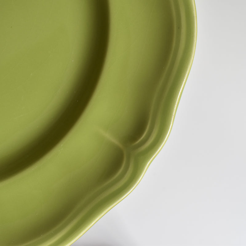 Vintage Plate Longchamp Petal Rim Green C