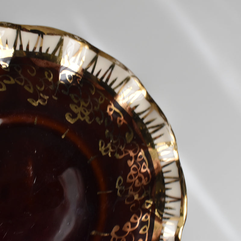 ヴィンテージコーヒーカップ＆ソーサー ア.ドラサンヴァル ブラウン