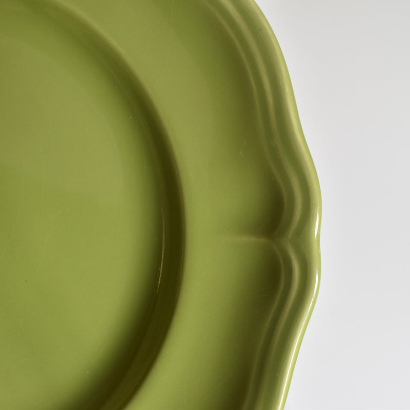 Vintage Plate Longchamp Petal Rim Green C