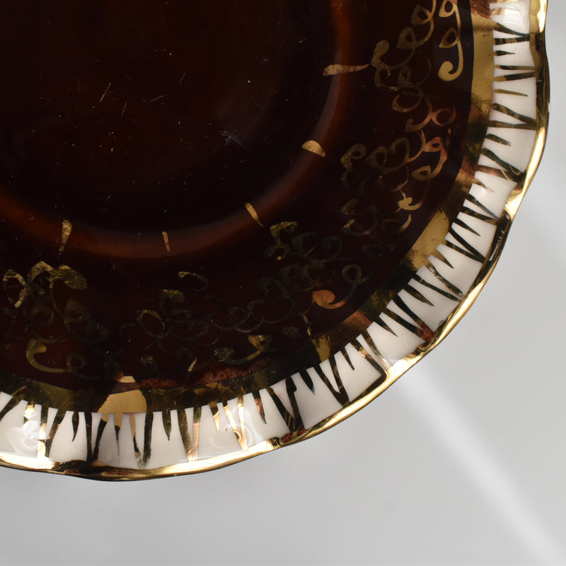 ヴィンテージコーヒーカップ＆ソーサー ア.ドラサンヴァル ブラウン