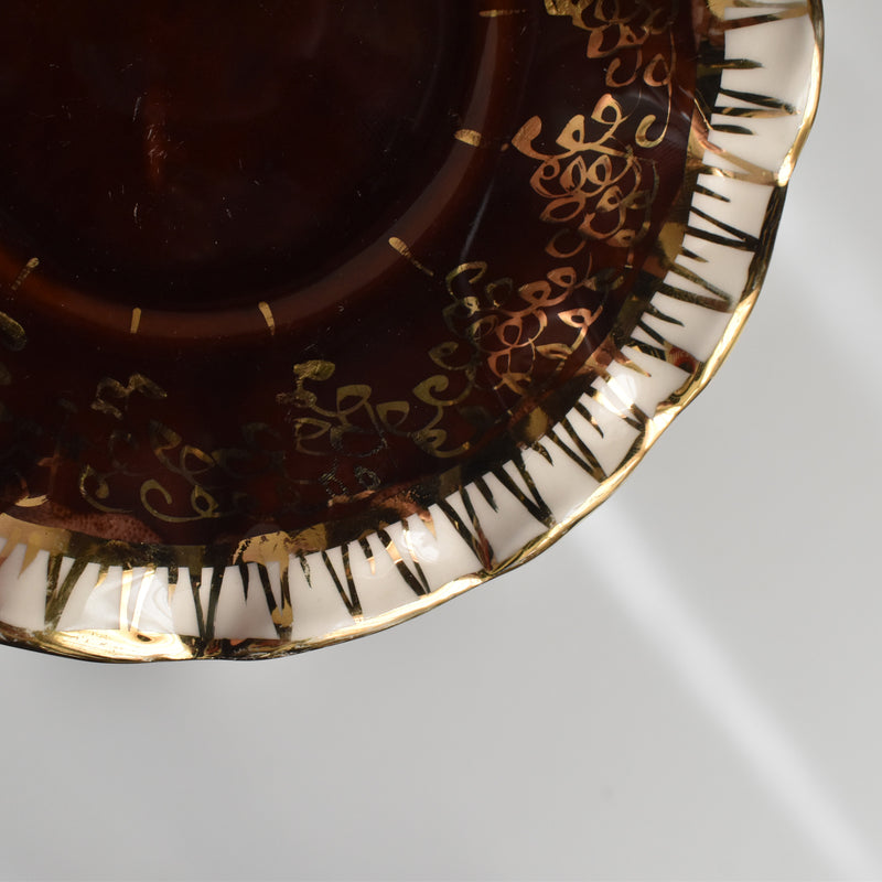 ヴィンテージコーヒーカップ＆ソーサー ア.ドラサンヴァル ブラウン