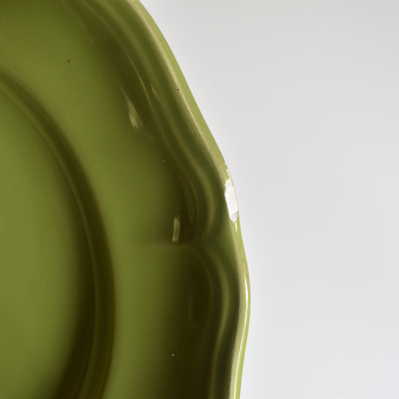 Vintage Plate Longchamp Petal Rim Green C
