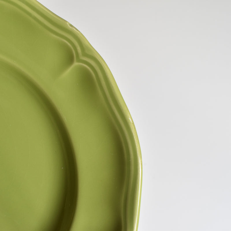Vintage Plate Longchamp Petal Rim Green C