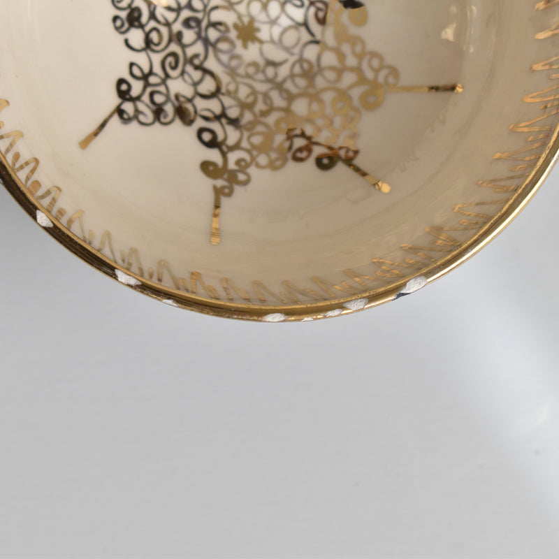 ヴィンテージコーヒーカップ＆ソーサー ア.ドラサンヴァル ブラウン